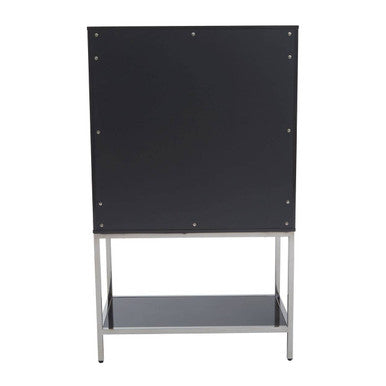 Orsina Genoa Grey Gloss Cabinet – Modern Fluted 2-Door Storage Unit