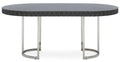 Orsina Genoa Grey Oval Dining Table – High Gloss with Stainless Steel Base