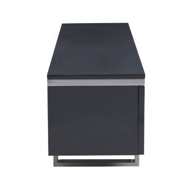 Orsina Genoa Grey Gloss Media Unit – Fluted Modern TV Stand Cabinet