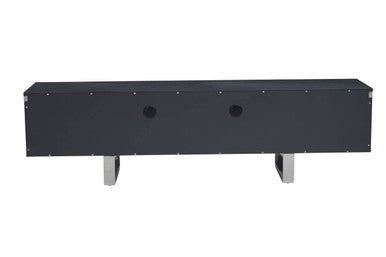 Orsina Genoa Grey Gloss Media Unit – Fluted Modern TV Stand Cabinet