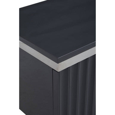 Orsina Genoa Grey Gloss Media Unit – Fluted Modern TV Stand Cabinet