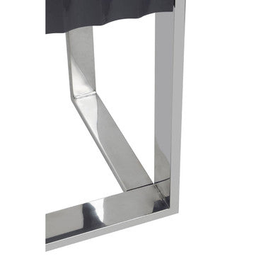 Orsina Genoa Grey and Stainless Steel Shelf Unit with Fluted Drawer