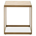 Orsina Grenoble Small Oak Veneer Side Table | Brushed Brass Base