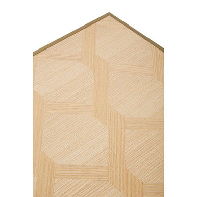 Orsina Grenoble Small Oak Veneer Side Table | Brushed Brass Base