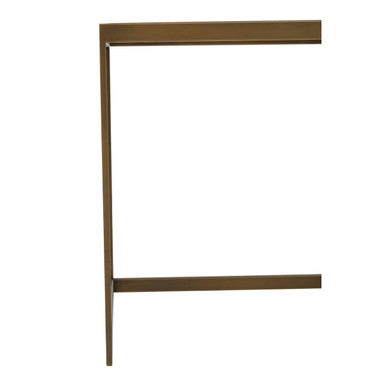 Orsina Grenoble Large Oak Side Table – Brown Brass Sledge Base