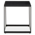 Orsina Genoa Marble Side Table – Black Square Metal Accent Table