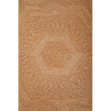 Orsina Grenoble Hexagonal Oak Coffee Table | Brushed Brass Frame