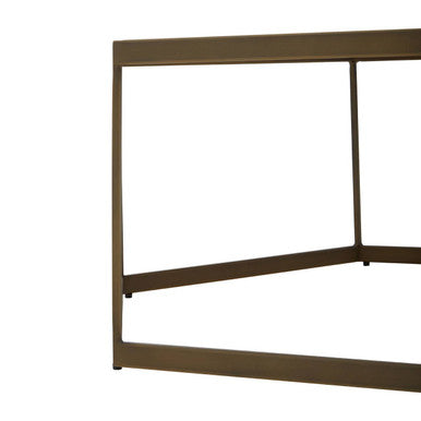 Orsina Grenoble Hexagonal Oak Coffee Table | Brushed Brass Frame