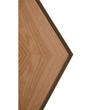 Orsina Grenoble Hexagonal Oak Coffee Table | Brushed Brass Frame