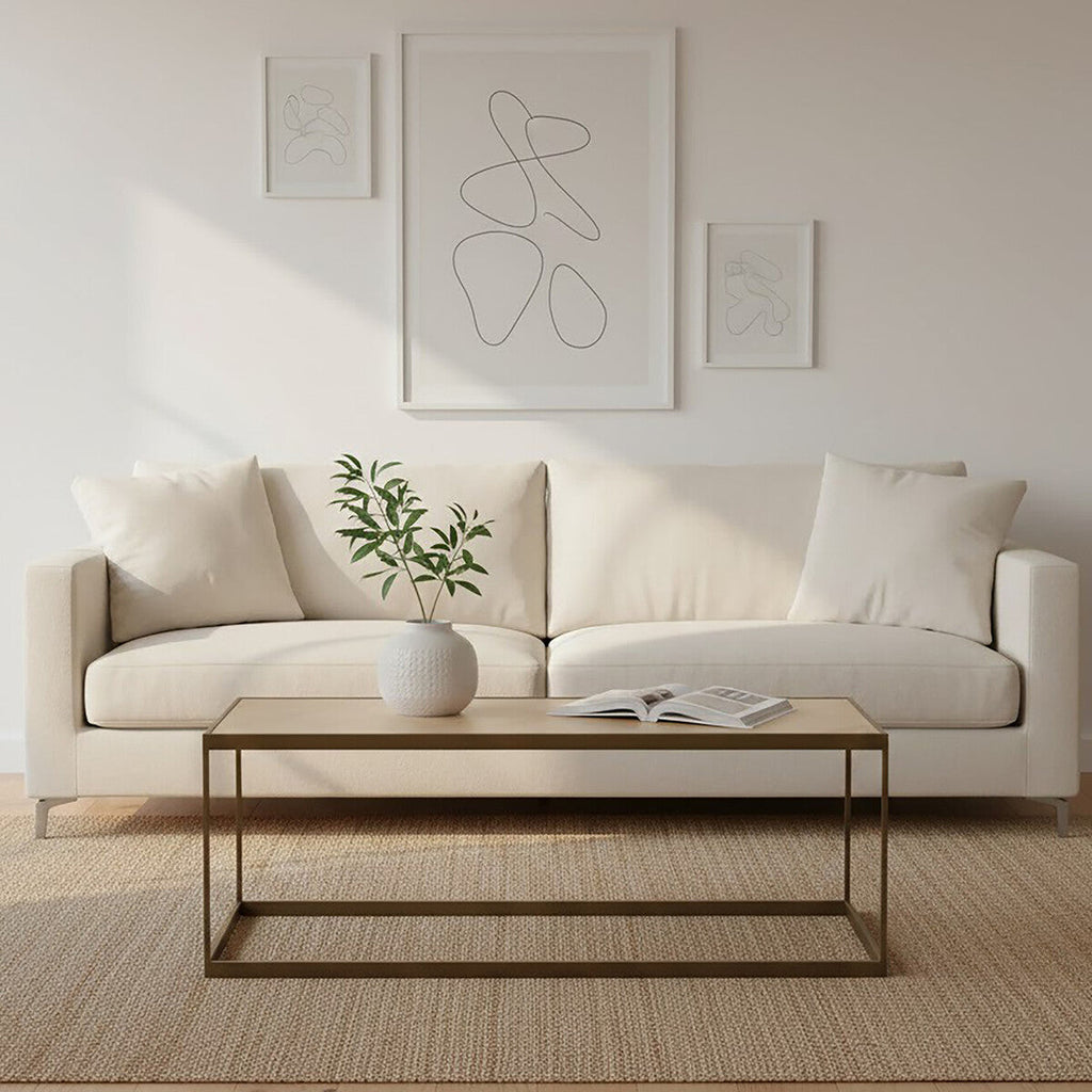 Orsina Grenoble Coffee Table – Brown Oak Veneer and Brushed Brass