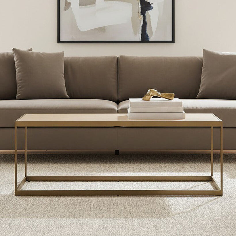 Orsina Grenoble Coffee Table – Brown Oak Veneer and Brushed Brass