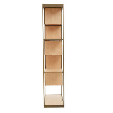 Orsina Grenoble Brushed Brass & Oak Multi Tier Shelving Unit
