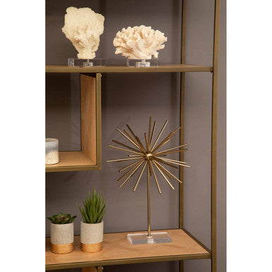 Orsina Grenoble Brushed Brass & Oak Multi Tier Shelving Unit