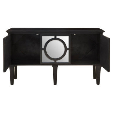 Orsina Telese Black Sideboard | Mirrored Lattice Modern Buffet