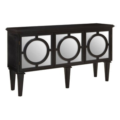 Orsina Telese Black Sideboard | Mirrored Lattice Modern Buffet