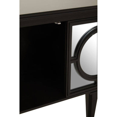 Orsina Telese Black Sideboard | Mirrored Lattice Modern Buffet