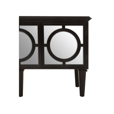 Orsina Telese Black Sideboard | Mirrored Lattice Modern Buffet