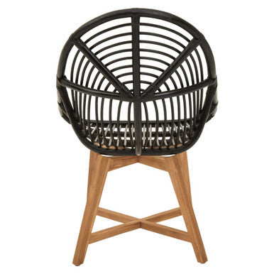 Orsina Manado Black Rattan and Teak Accent Chair – Modern Boho Seating