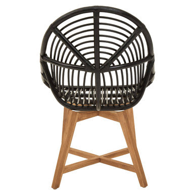 Orsina Manado Black Rattan and Teak Accent Chair – Modern Boho Seating