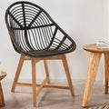 Orsina Manado Black Rattan and Teak Accent Chair – Modern Boho Seating