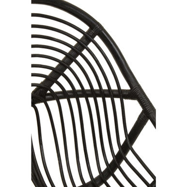 Orsina Manado Black Rattan and Teak Accent Chair – Modern Boho Seating