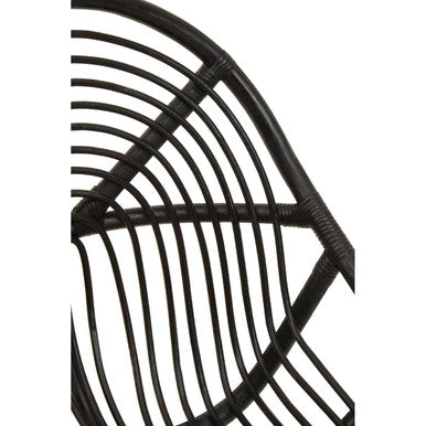 Orsina Manado Black Rattan and Teak Accent Chair – Modern Boho Seating