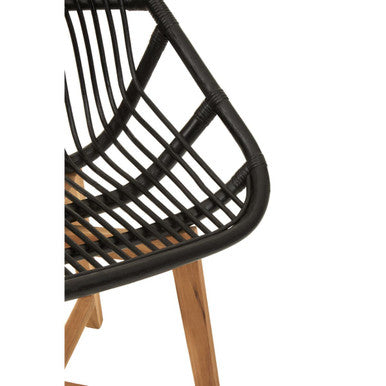 Orsina Manado Black Rattan and Teak Accent Chair – Modern Boho Seating