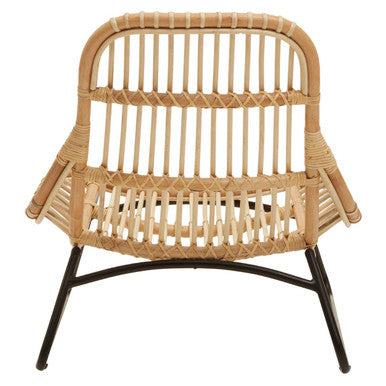 Orsina Manado Relax Natural Rattan Accent Chair | Black Iron Frame