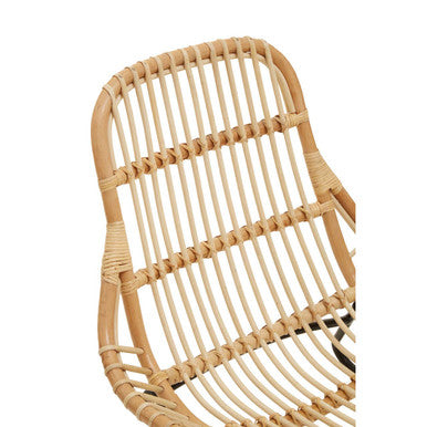 Orsina Manado Relax Natural Rattan Accent Chair | Black Iron Frame