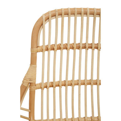 Orsina Manado Relax Natural Rattan Accent Chair | Black Iron Frame