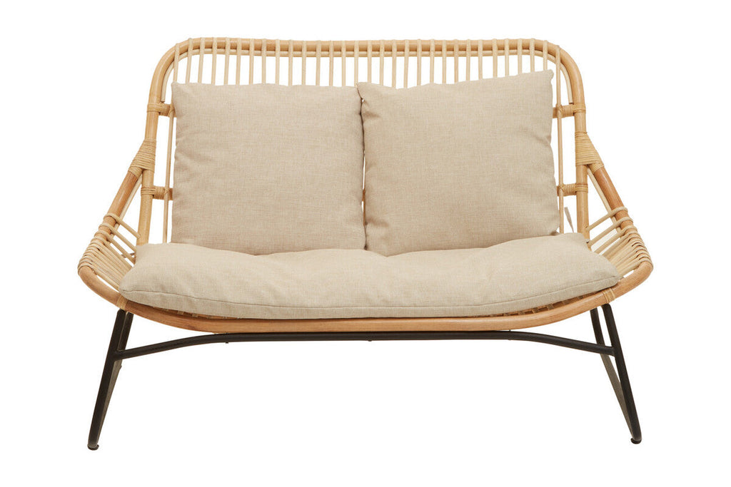 Orsina Manado Relax Natural Rattan Sofa with Black Metal Legs