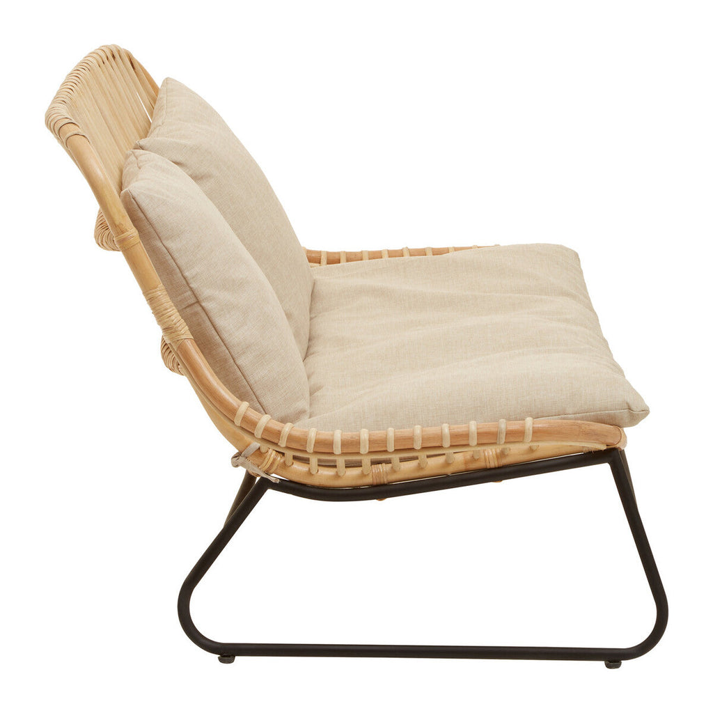 Orsina Manado Relax Natural Rattan Sofa with Black Metal Legs