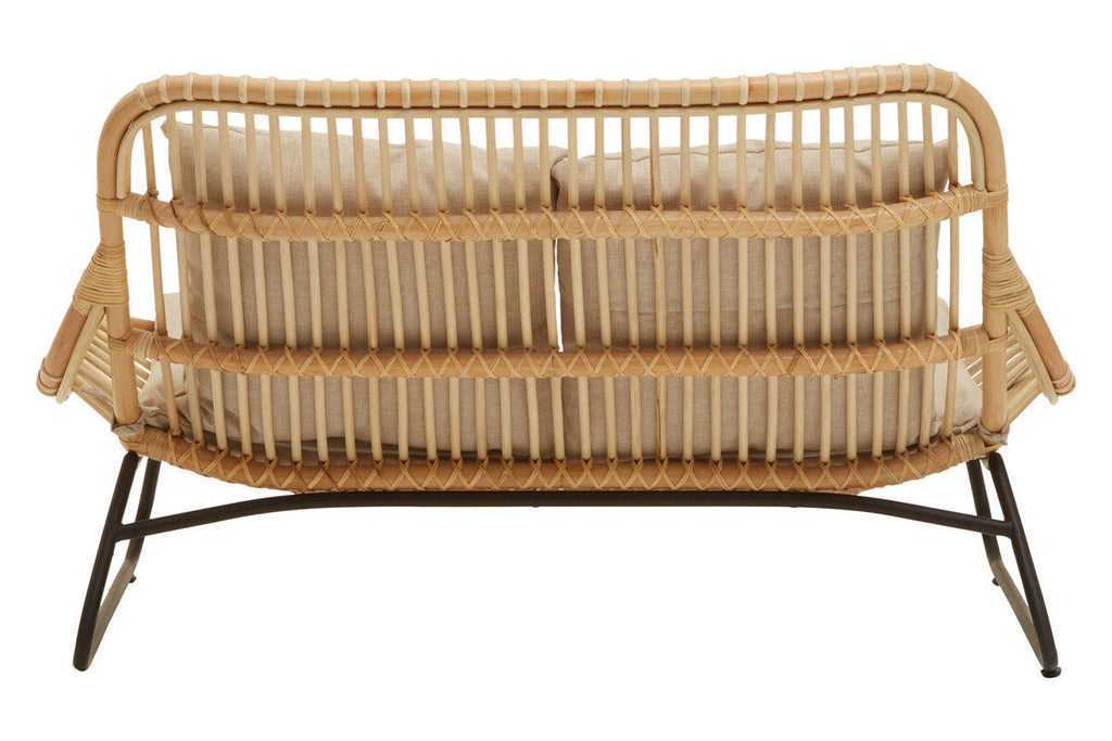 Orsina Manado Relax Natural Rattan Sofa with Black Metal Legs