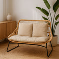 Orsina Manado Relax Natural Rattan Sofa with Black Metal Legs