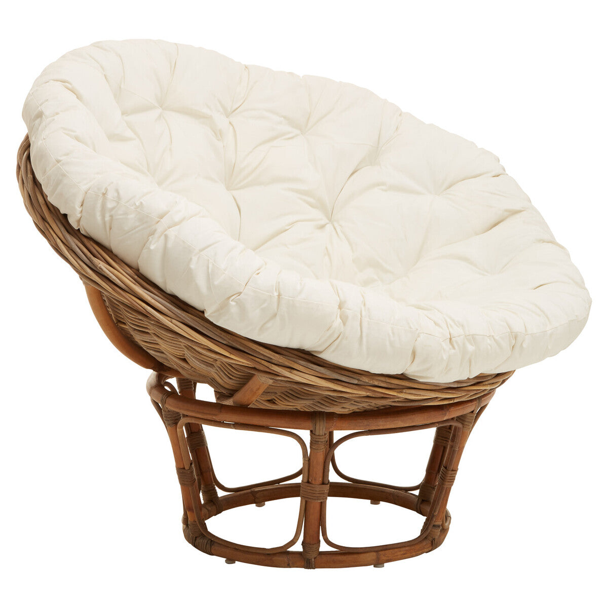 Orsina Manado Round Cream Kubu Natural Rattan Accent Lounge Chair
