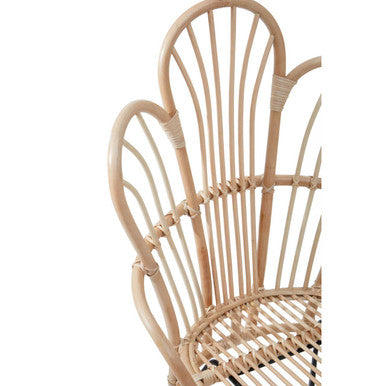 Orsina Java Natural Rattan and Black Metal Dining Accent Chair