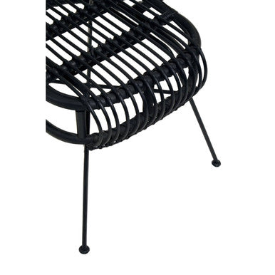 Orsina Java Black Rattan Scalloped Back Accent Chair – Handwoven
