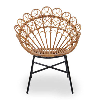 Orsina Java Natural Rattan Peacock Chair – Boho Accent Statement Seating