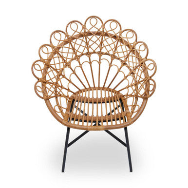 Orsina Java Natural Rattan Peacock Chair – Boho Accent Statement Seating