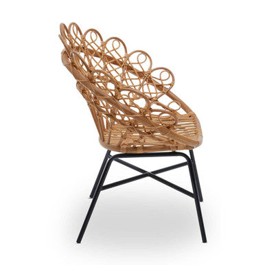 Orsina Java Natural Rattan Peacock Chair – Boho Accent Statement Seating