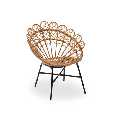 Orsina Java Natural Rattan Peacock Chair – Boho Accent Statement Seating