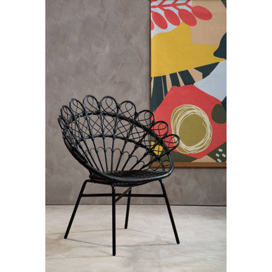 Orsina Java Black Natural Rattan Peacock Chair – Boho Accent Seating