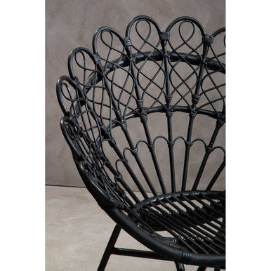 Orsina Java Black Natural Rattan Peacock Chair – Boho Accent Seating