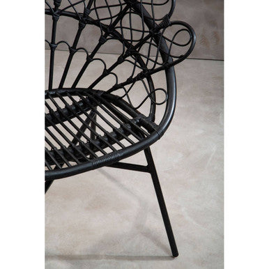 Orsina Java Black Natural Rattan Peacock Chair – Boho Accent Seating