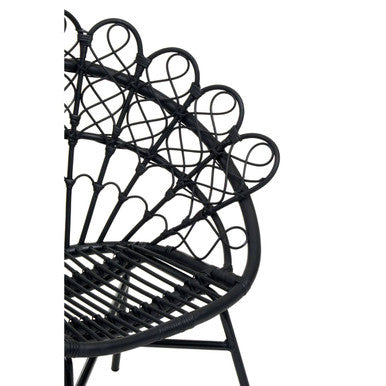 Orsina Java Black Natural Rattan Peacock Chair – Boho Accent Seating