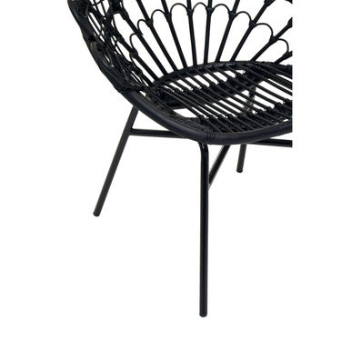 Orsina Java Black Natural Rattan Peacock Chair – Boho Accent Seating