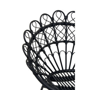 Orsina Java Black Natural Rattan Peacock Chair – Boho Accent Seating