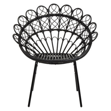 Orsina Java Black Natural Rattan Peacock Chair – Boho Accent Seating