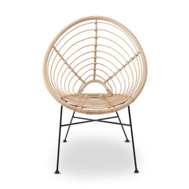 Orsina Java Natural Rattan Round Chair – Modern Coastal Accent Chair