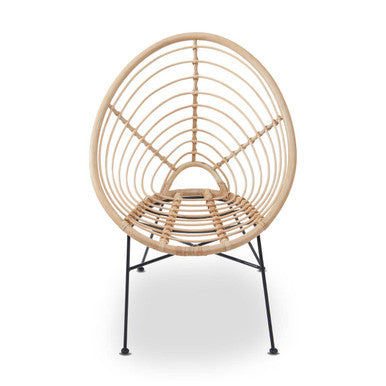 Orsina Java Natural Rattan Round Chair – Modern Coastal Accent Chair